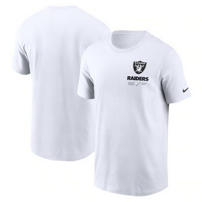 Men's Las Vegas Raiders White Sideline Infograph Lockup Performance T Shirt