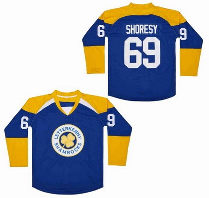 Men's Letterkenny Irish #69 Shoresy Blue Hockey Jersey