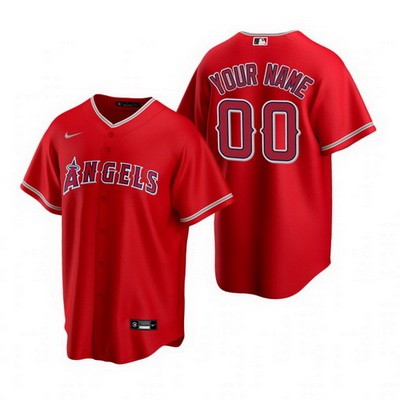 Men's Los Angeles Angels Customized Red Alternate 2020 Cool Base Jersey