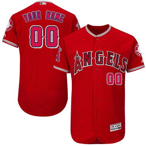 Men's Los Angeles Angels Customized Red FlexBase Jersey