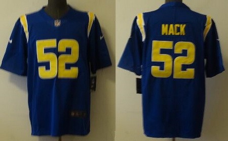 Men's Los Angeles Chargers #52 Khalil Mack Limited Royal Vapor Jersey