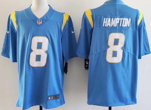 Men's Los Angeles Chargers #8 Omarion Hampton Limited Light Blue Vapor Jersey