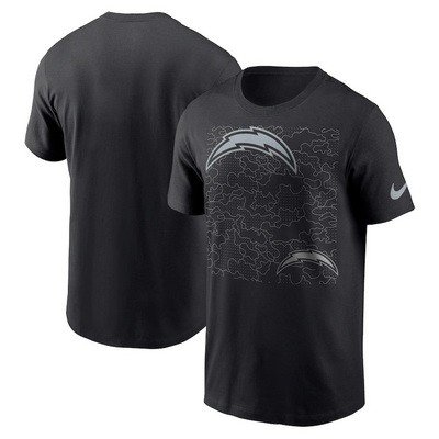 Men's Los Angeles Chargers Black RFLCTV T Shirt