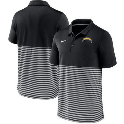 Men's Los Angeles Chargers Black Stripes Patchwork Polo