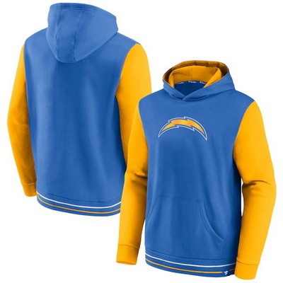Men's Los Angeles Chargers Blue Yellow Block Party Pullover Hoodie