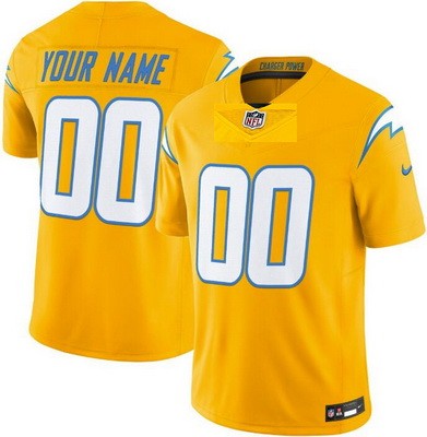 Men's Los Angeles Chargers Customized Limited Yellow Vapor Jersey