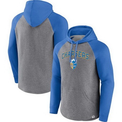 Men's Los Angeles Chargers Gray By Design Raglan Pullover Hoodie