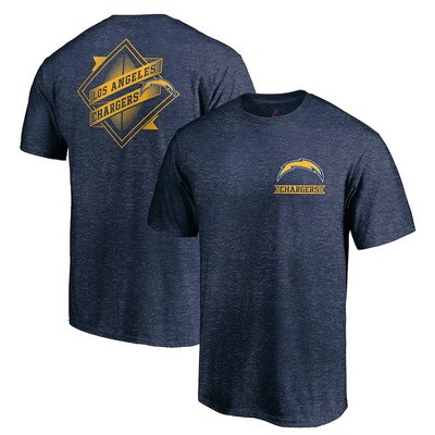 Men's Los Angeles Chargers Iconic Retro Diamond Scroll Printed T-Shirt 0931