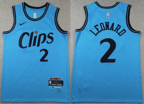 Men's Los Angeles Clippers #2 Kawhi Leonard Blue 2024 City Swingman Jersey