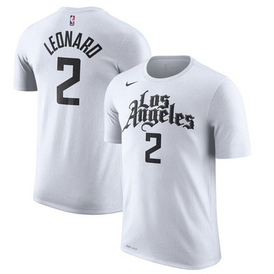 Men's Los Angeles Clippers #2 Kawhi Leonard White Printed T-Shirt 0988