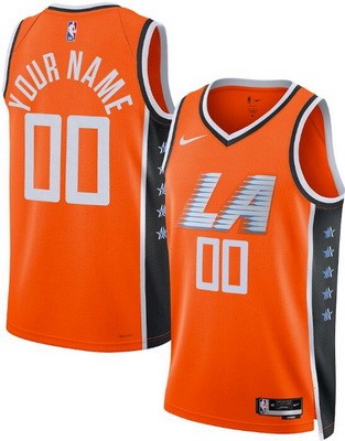 Men's Los Angeles Clippers Custom Ornage 2025 City Heat Press Jersey