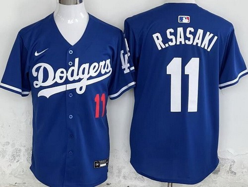 Men's Los Angeles Dodgers #11 Roki Sasaki Blue Limited Jersey
