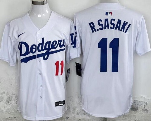 Men's Los Angeles Dodgers #11 Roki Sasaki White Limited Jersey