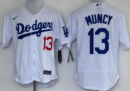 Men's Los Angeles Dodgers #13 Max Muncy White Authentic Jersey
