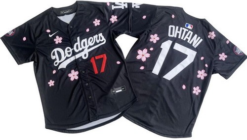 Men's Los Angeles Dodgers #17 Shohei Ohtani Black 2025 Tokyo Series Limited Jersey