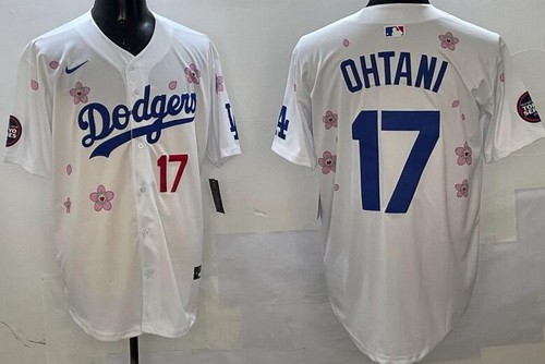 Men's Los Angeles Dodgers #17 Shohei Ohtani White 2025 Tokyo Series Limited Jersey