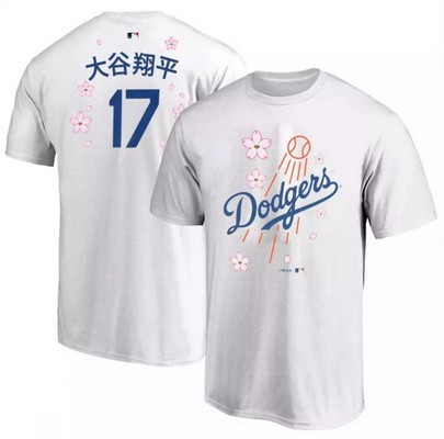 Men's Los Angeles Dodgers #17 Shohei Ohtani White Jananese 2025 Tokyo Series 2 T Shirt