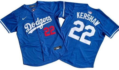 Men's Los Angeles Dodgers #22 Clayton Kershaw Blue Limited Jersey