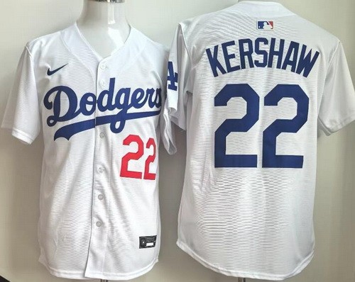 Men's Los Angeles Dodgers #22 Clayton Kershaw White Limited Jersey