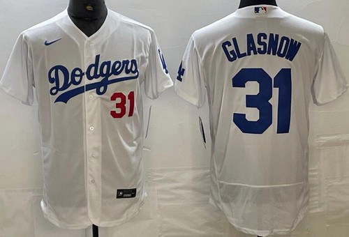 Men's Los Angeles Dodgers #31 Tyler Glasnow White Authentic Jersey