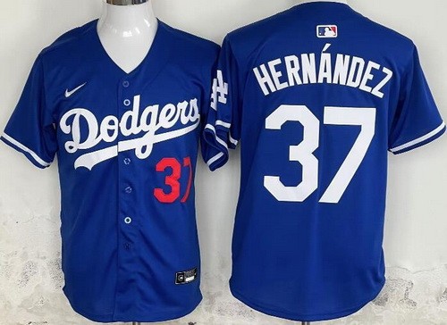 Men's Los Angeles Dodgers #37 Teoscar Hernandez Blue Limited Jersey
