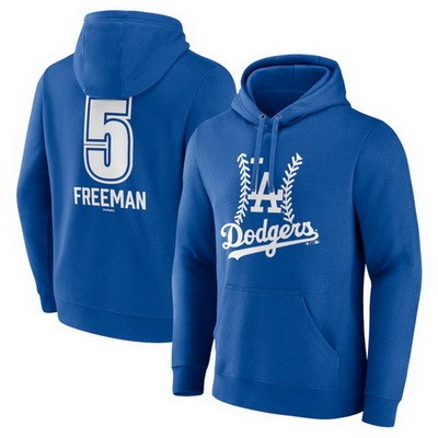Men's Los Angeles Dodgers #5 Freddie Freeman Blue Pullover Hoodie 250224