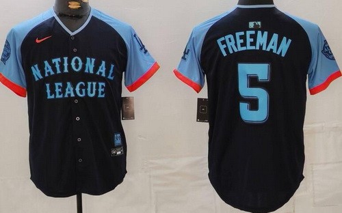 Men's Los Angeles Dodgers #5 Freddie Freeman Navy 2024 All Star Limited Jersey
