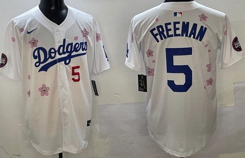 Men's Los Angeles Dodgers #5 Freddie Freeman White 2025 Tokyo Series Limited Jersey
