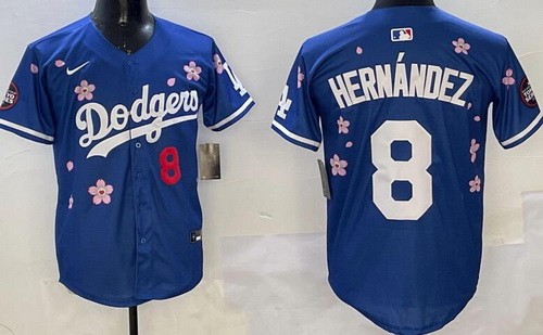 Men's Los Angeles Dodgers #8 Enrique Hernandez Blue 2025 Tokyo Series Limited Jersey