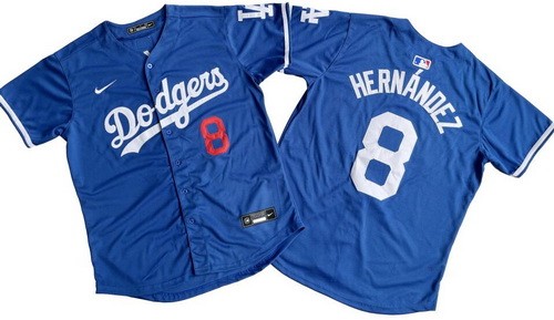 Men's Los Angeles Dodgers #8 Enrique Hernandez Blue Limited Jersey