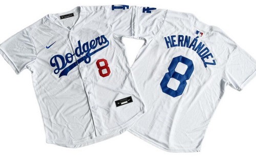 Men's Los Angeles Dodgers #8 Enrique Hernandez White Limited Jersey