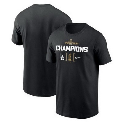 Men's Los Angeles Dodgers Black 2024 World Series Champions T Shirt 250312