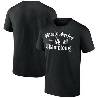 Men's Los Angeles Dodgers Black 2024 World Series Champions T Shirt 250330
