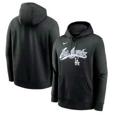 Men's Los Angeles Dodgers Black Pullover Hoodie 250207