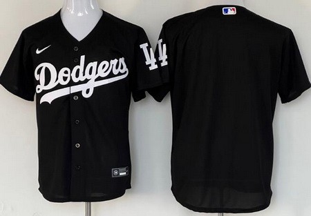 Men's Los Angeles Dodgers Blank Black Cool Base Jersey