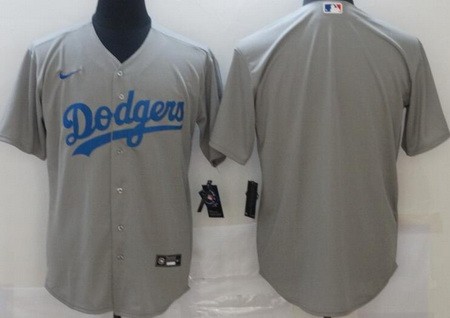 Men's Los Angeles Dodgers Blank Gray Alternate Cool Base Jersey
