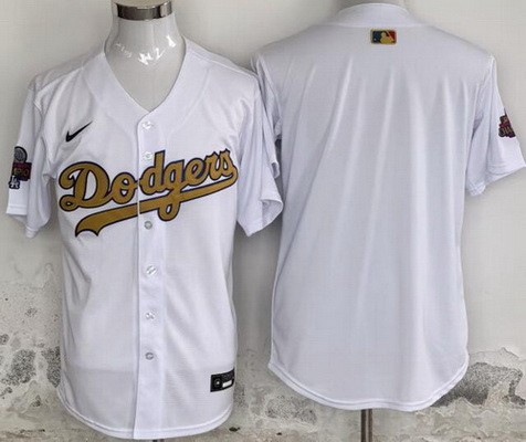 Men's Los Angeles Dodgers Blank White 2025 Gold Collection Limited Jersey