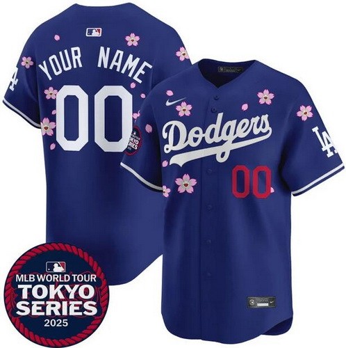 Men's Los Angeles Dodgers Customized Blue 2025 Tokyo Series Limited Jersey