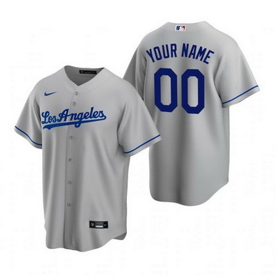 Men's Los Angeles Dodgers Customized Gray Road 2020 Cool Base Jersey