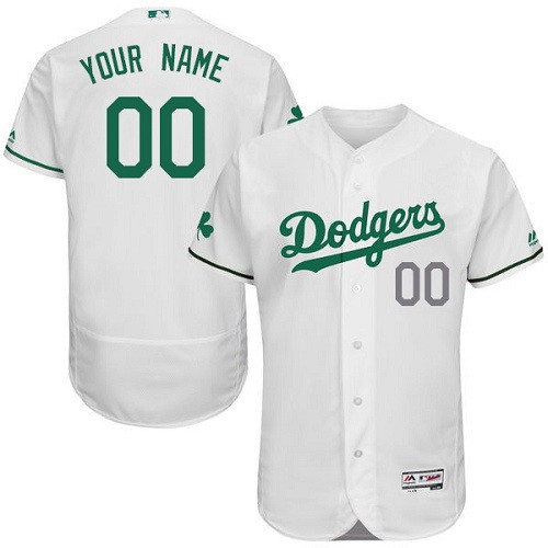 Men's Los Angeles Dodgers Customized White Celtic FlexBase Jersey