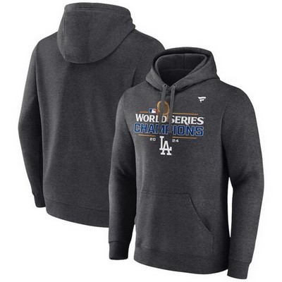 Men's Los Angeles Dodgers Dark Gray 2024 World Series Champions Pullover Hoodie 250202