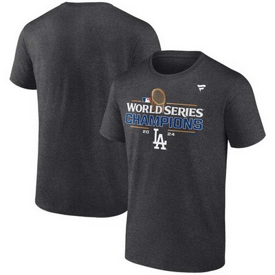 Men's Los Angeles Dodgers Dark Gray 2024 World Series Champions T Shirt 250314