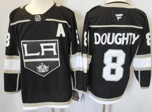 Men's Los Angeles Kings #8 Drew Doughty Black Fanatics Authentic Jersey