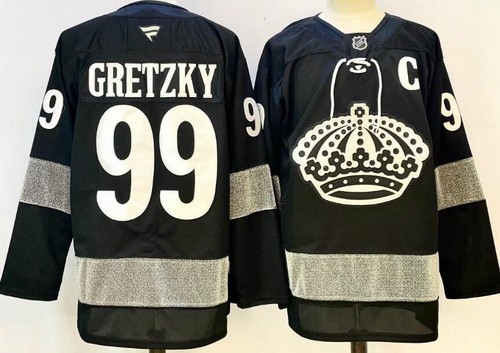 Men's Los Angeles Kings #99 Wayne Gretzky Black Alternate 2025 Authentic Jersey