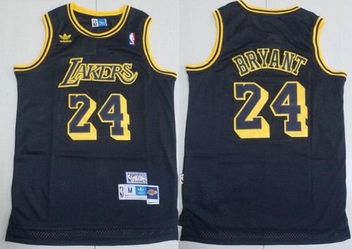 Men's Los Angeles Lakers #24 Kobe Bryant Black Hardwood Classics Swingman Jersey