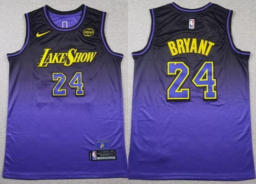 Men's Los Angeles Lakers #24 Kobe Bryant Purple 2024 City Sponsor Swingman Jersey