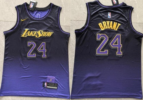 Men's Los Angeles Lakers #24 Kobe Bryant Purple 2024 City Swingman Jersey