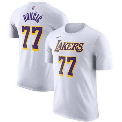Men's Los Angeles Lakers #77 Luka Doncic White T Shirt