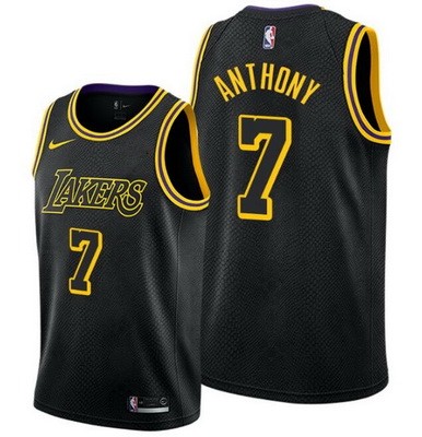 Men's Los Angeles Lakers #7 Carmelo Anthony Black City Icon Hot Press Jersey
