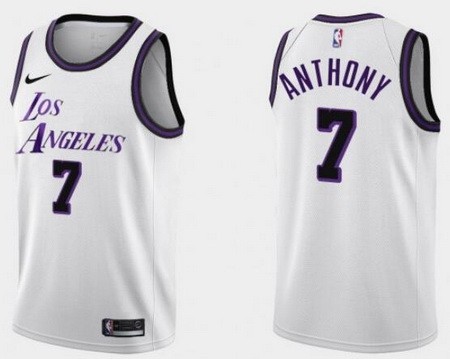 Men's Los Angeles Lakers #7 Carmelo Anthony White 2022 City Hot Press Jersey